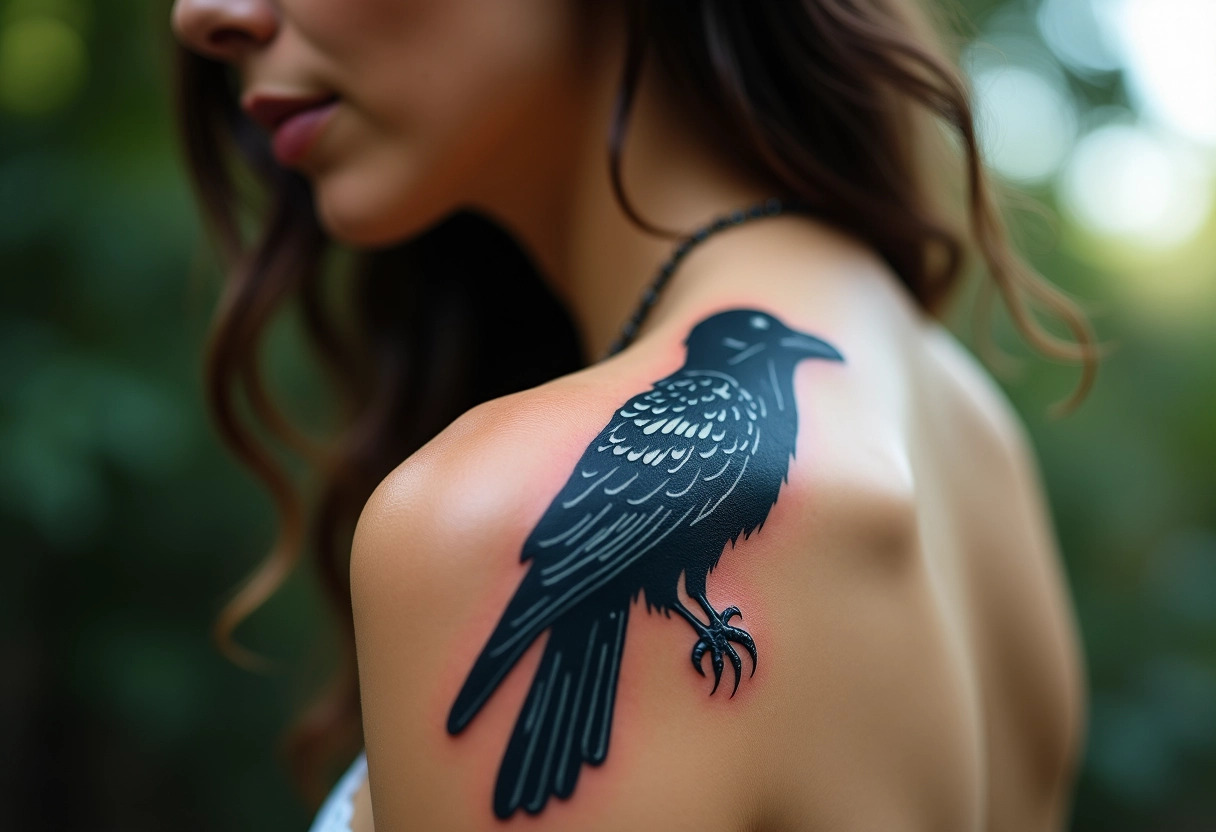 tatouage corbeau